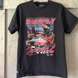 Supply And Demand Men's T-Shirt Medium Black Graphic Print Crew Neck 100% Cotton
